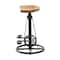 Brown Mango Wood Industrial Counter Stool 25" x 17" x 17"